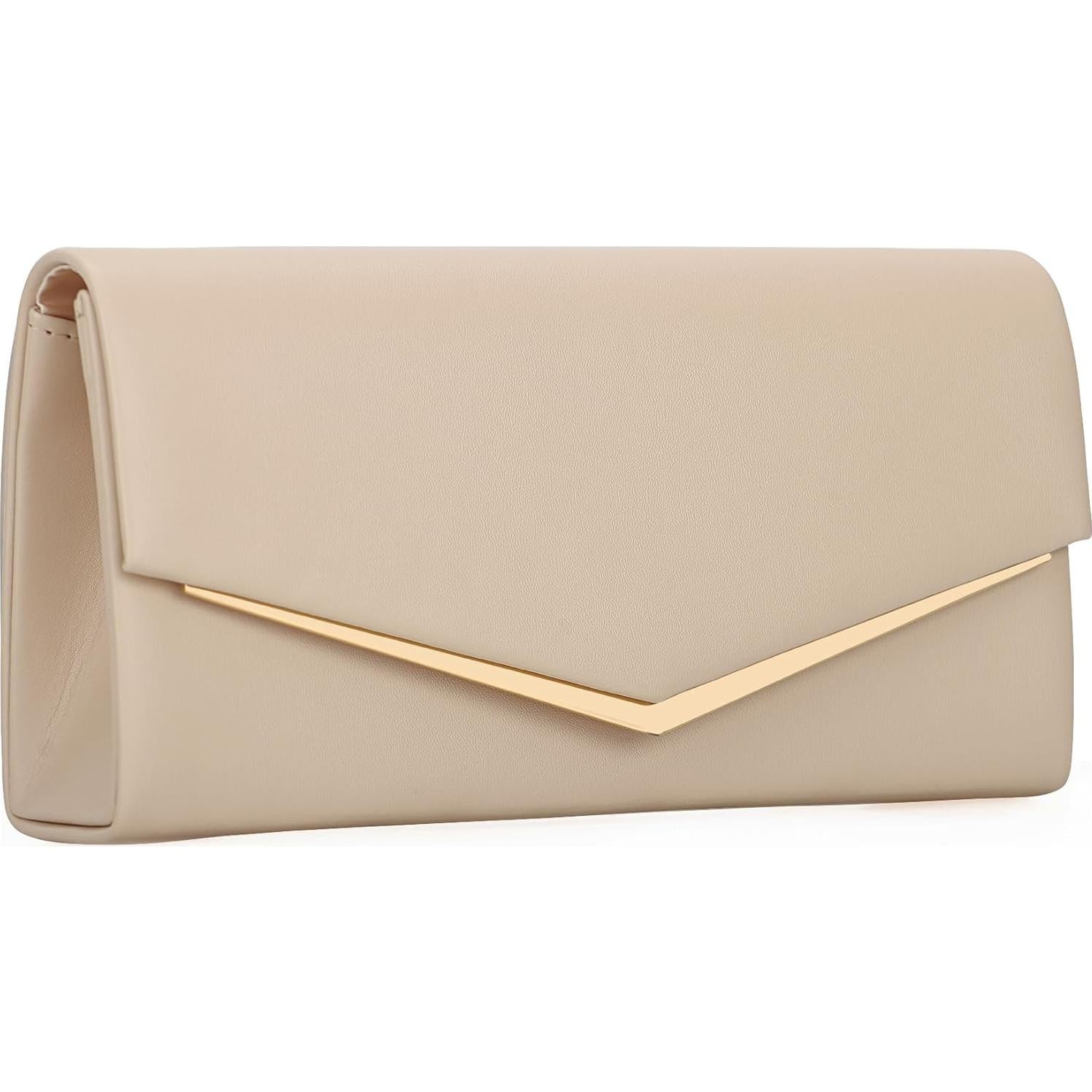 Bolso Clutch de Noche Venoline de Cuero Vegano Nude 22x11x5 cm