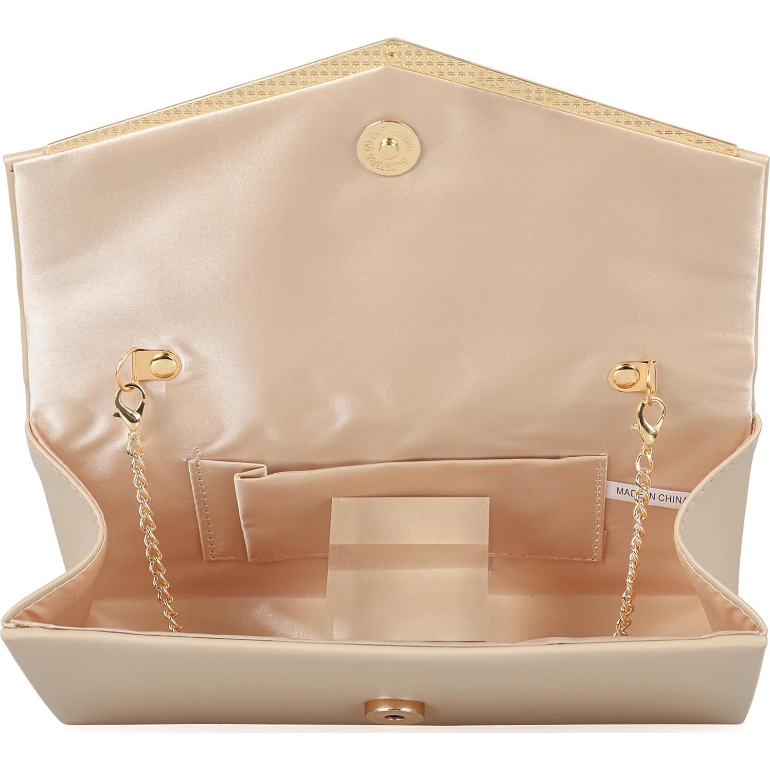 Bolso Clutch de Noche Venoline de Cuero Vegano Nude 22x11x5 cm