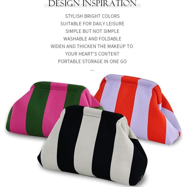 Bolso de Mano de Playa DIHKLCIO Tejido de Crochet Fruncido