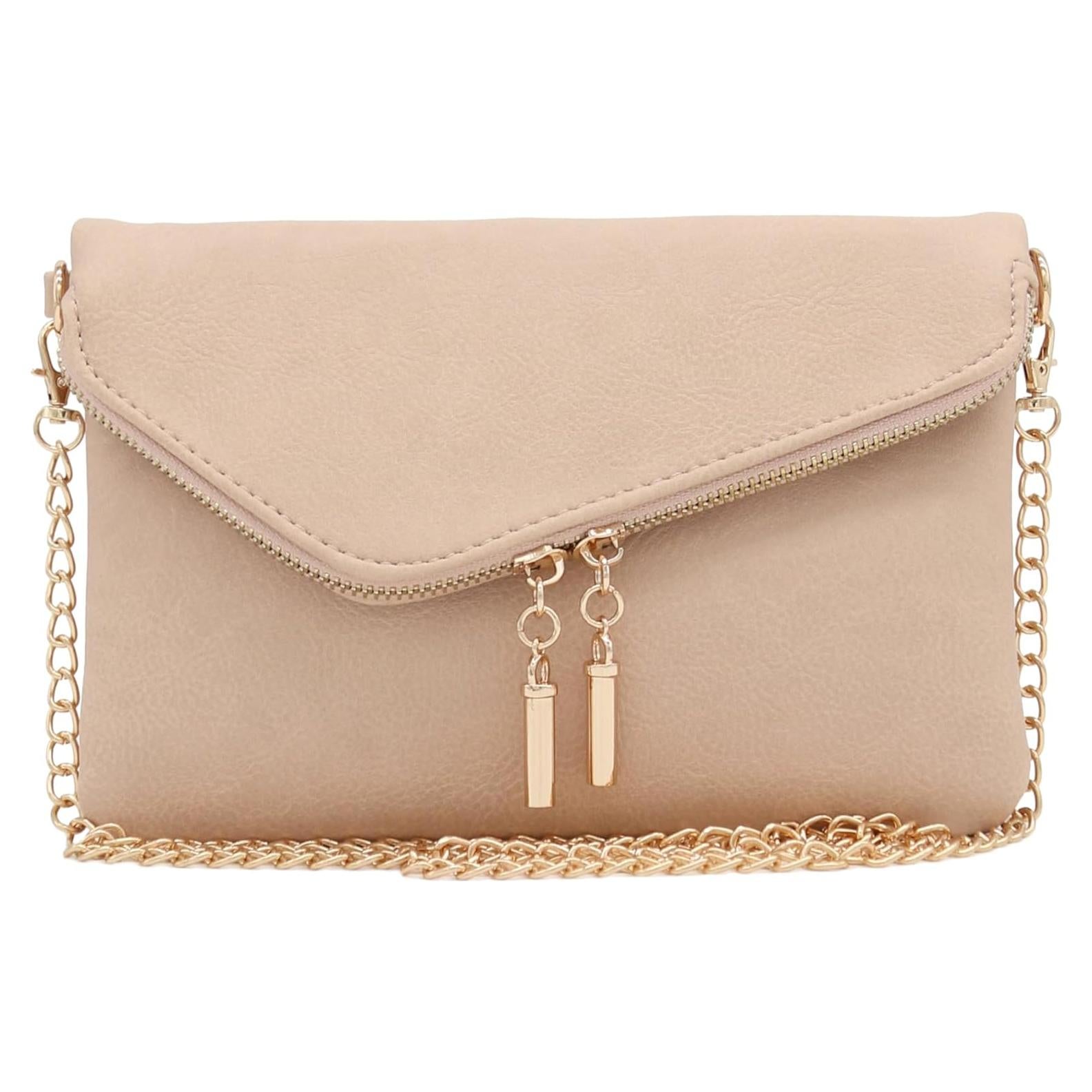 Bolso de mano FashionPuzzle Nude con cadena 23x15 cm