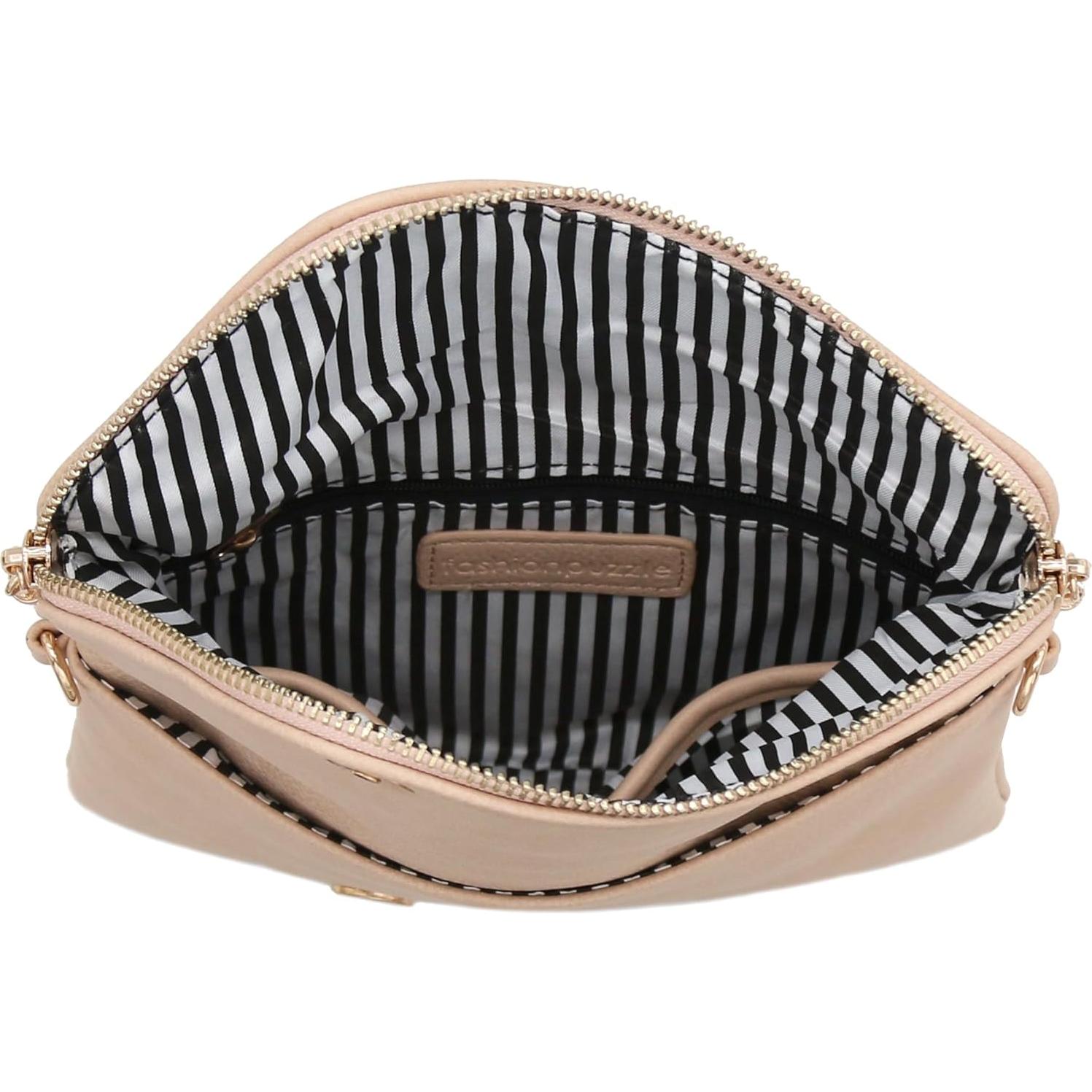 Bolso de mano FashionPuzzle Nude con cadena 23x15 cm