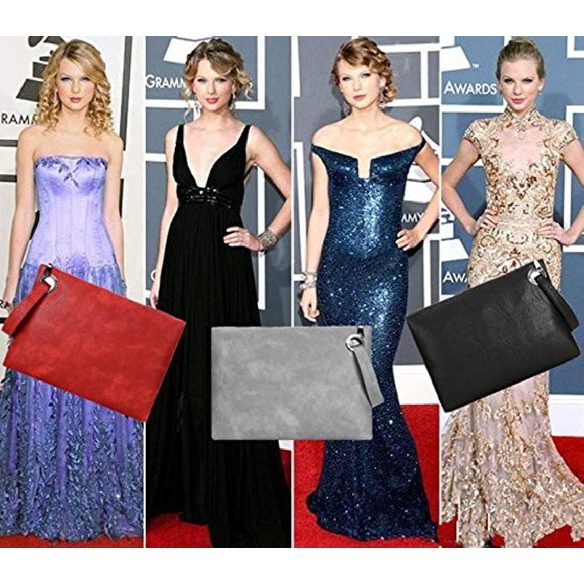 Cartera Clutch de Noche DIHKLCIO Negra con Correa de Muñeca