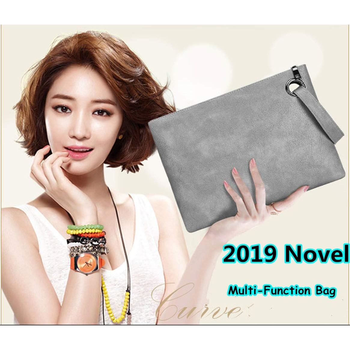 Cartera Clutch de Noche DIHKLCIO Negra con Correa de Muñeca