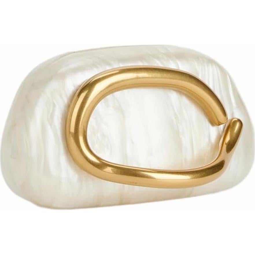 Bolso de Noche Acrílico DEBIMY Beige con Asa de Metal