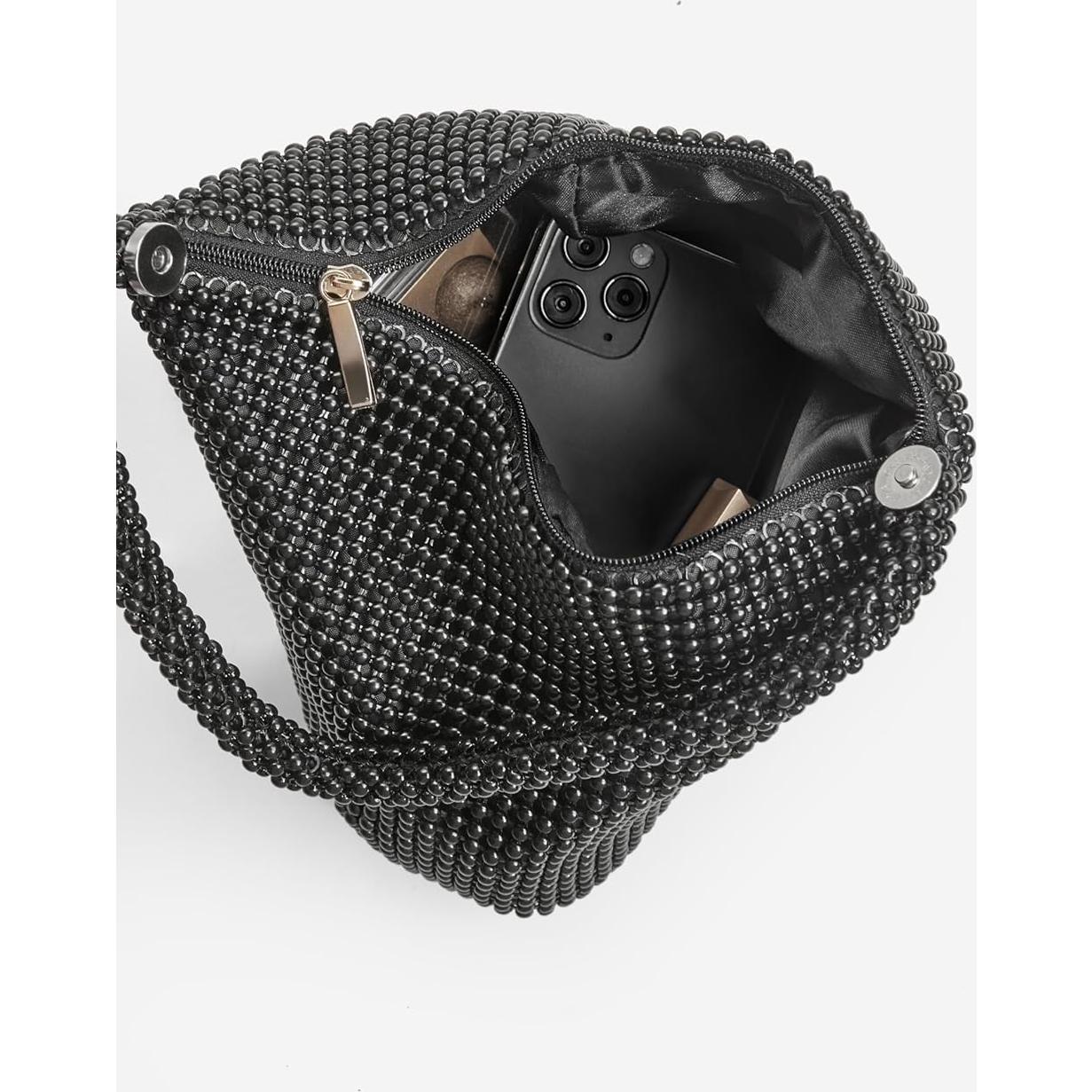 Bolso de Noche Vintage BABEYOND con Perlas para Mujeres