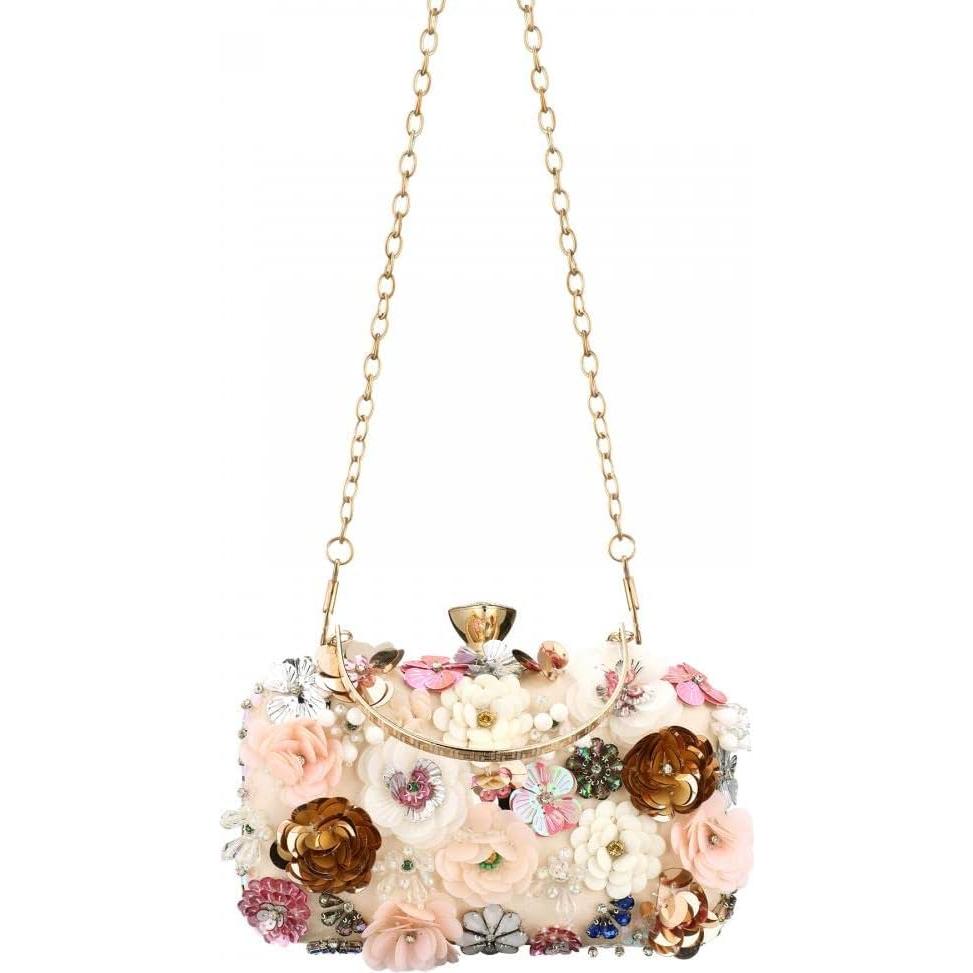 Bolso Clutch Floral con Perlas para Mujeres - Gets - 19.5x14x6 cm