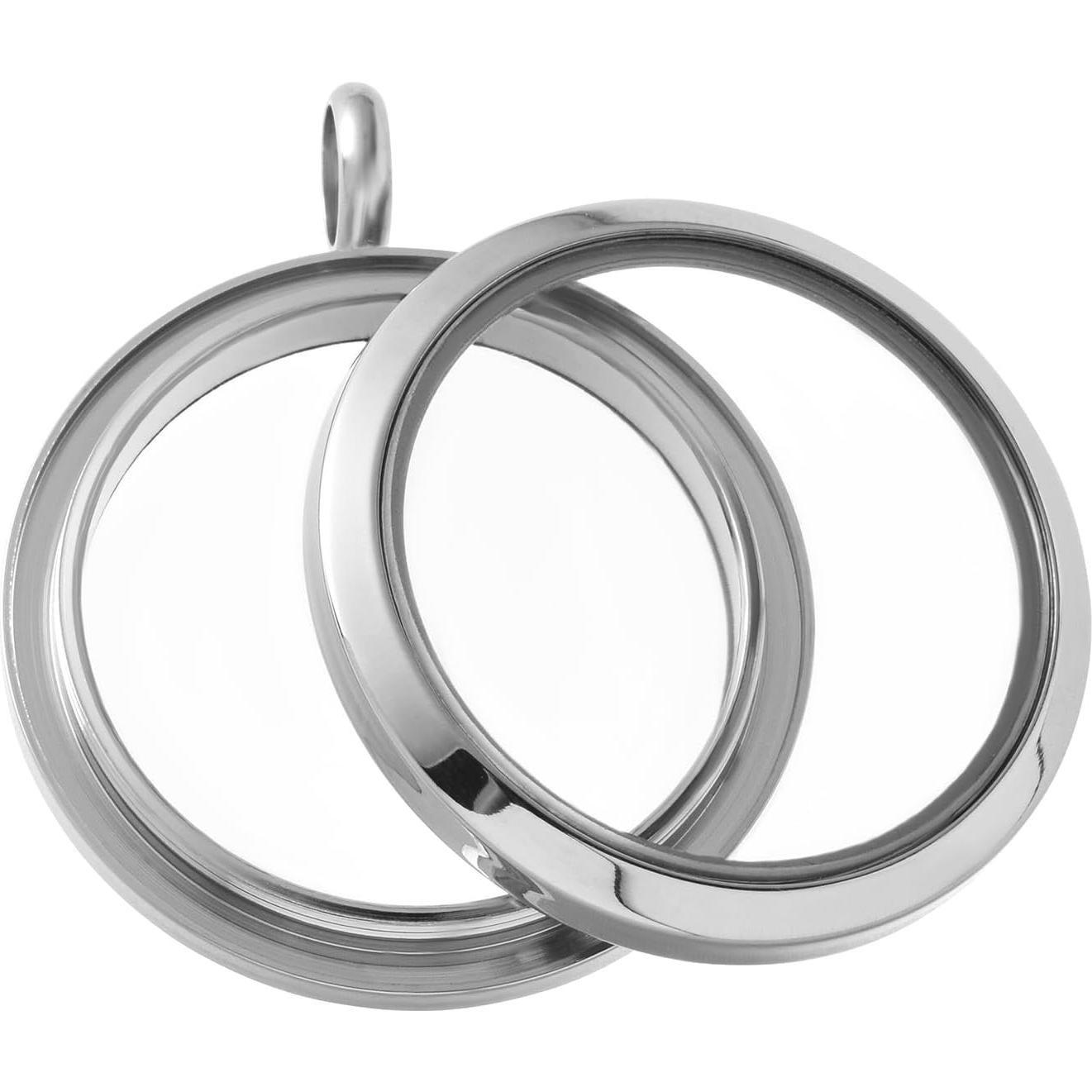 Colgante Locket de Vidrio y Acero Inoxidable FM FM42 30mm