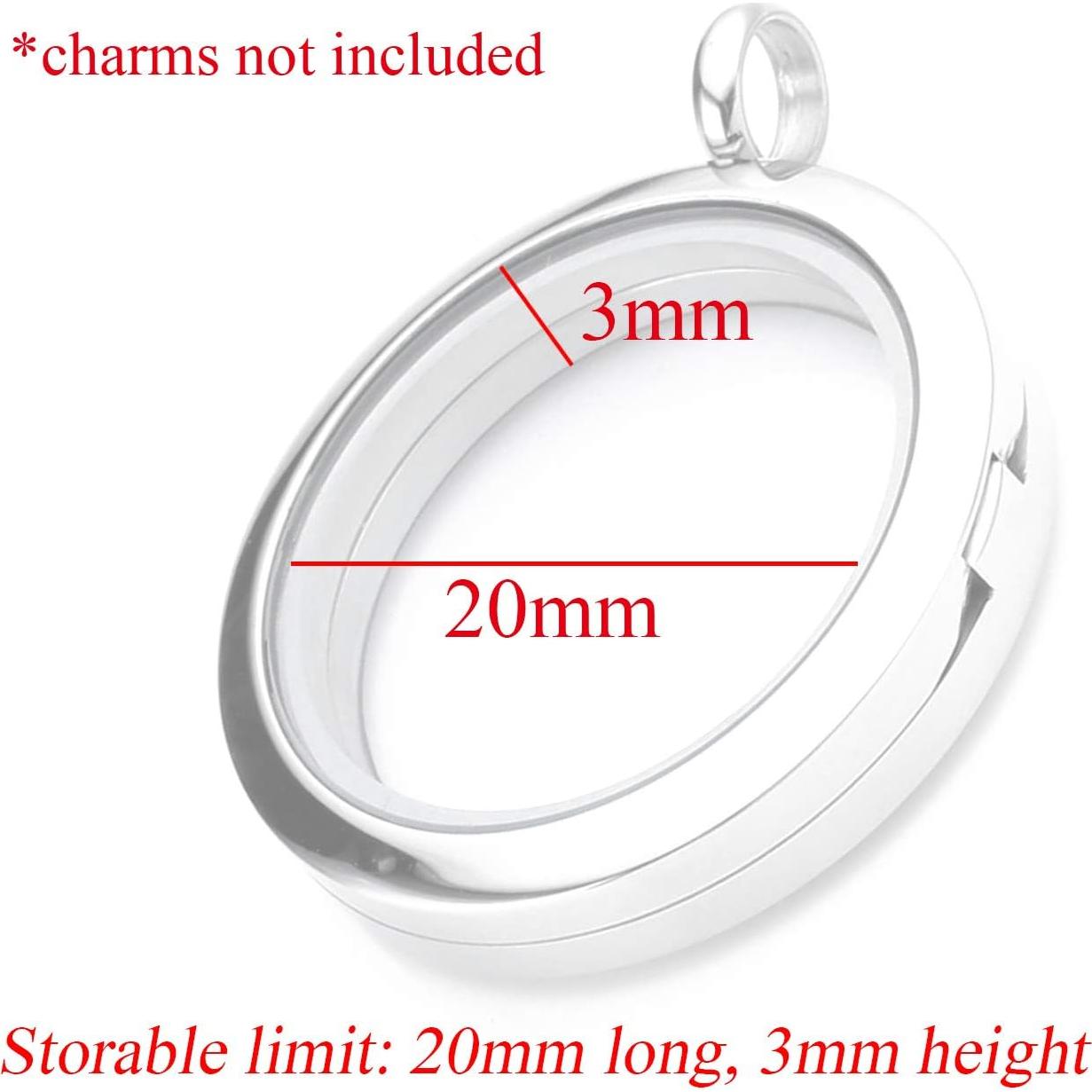 Colgante Locket Redondo Zysta Plata 30mm Acero Inoxidable