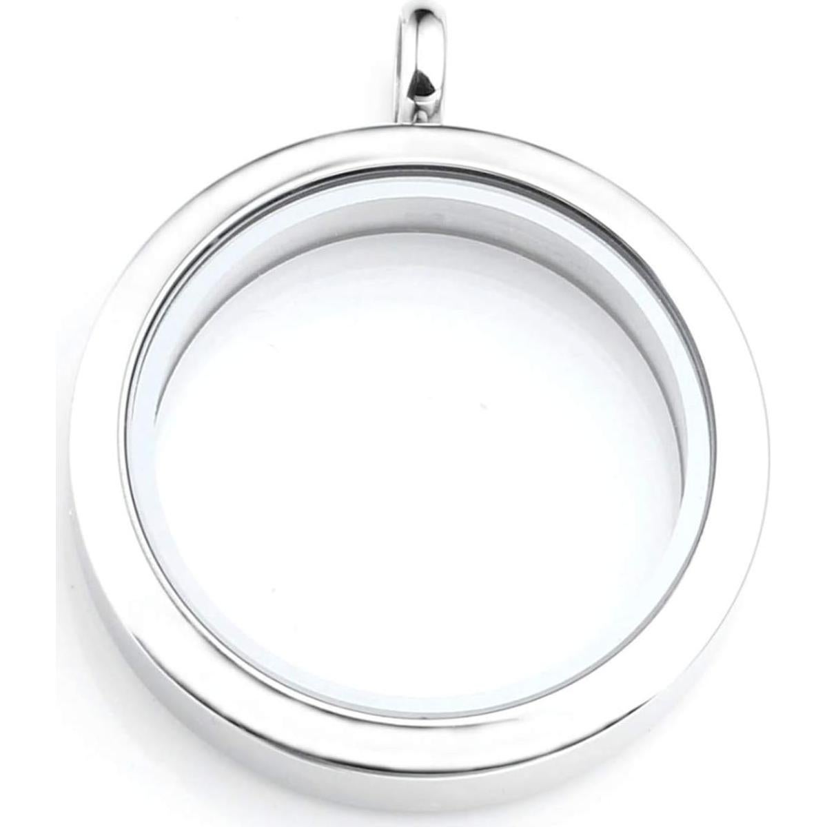 Colgante Locket Redondo Zysta Plata 30mm Acero Inoxidable