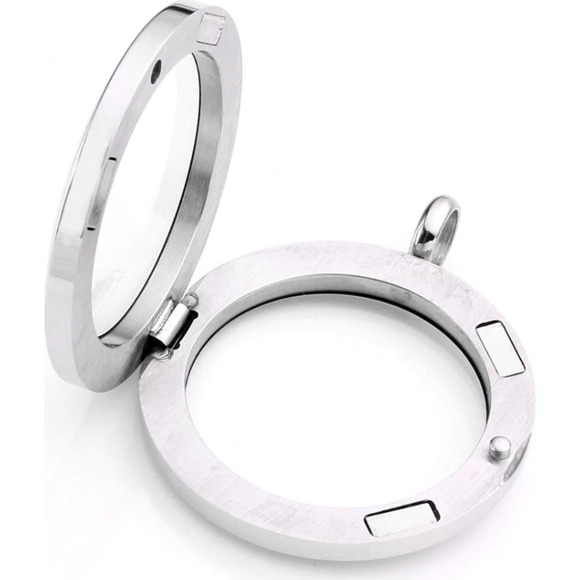 Colgante Locket Redondo Zysta Plata 30mm Acero Inoxidable