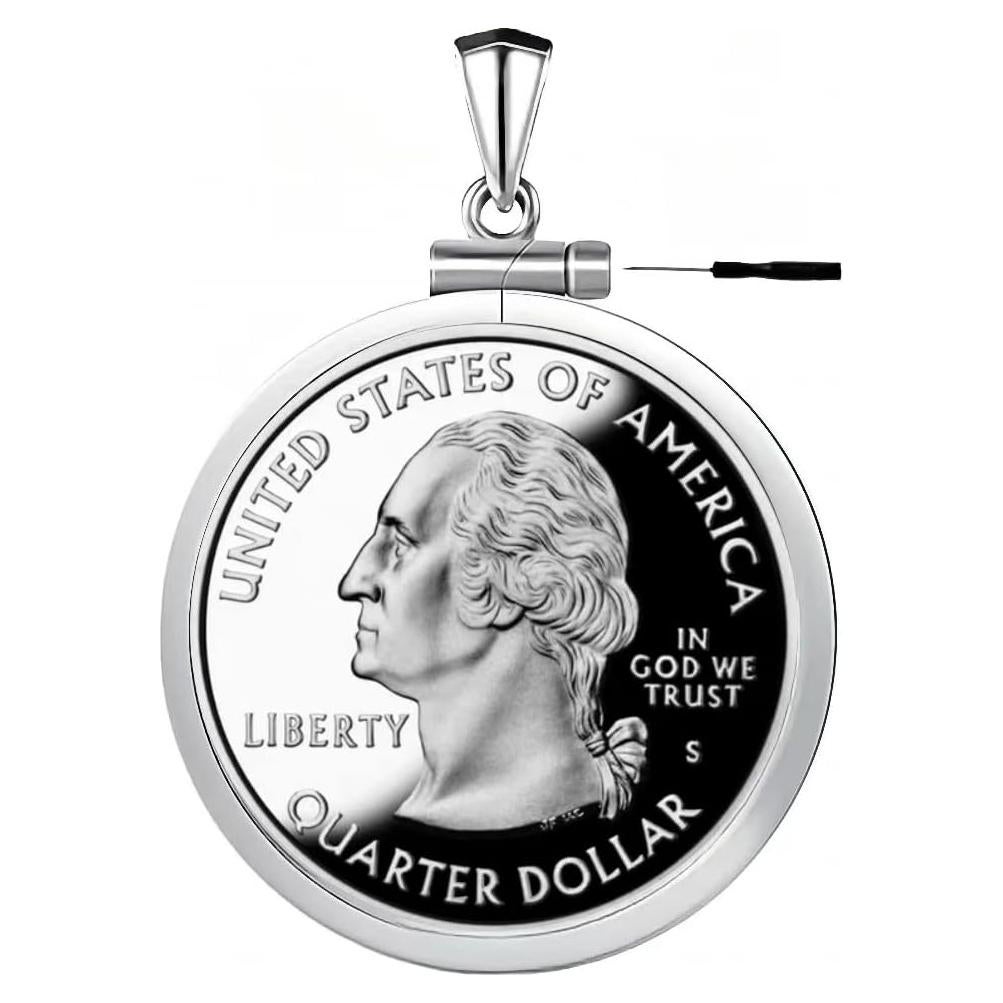 Bisel de Moneda de Plata Esterlina Geruibi 25 Centavos 24.26mm