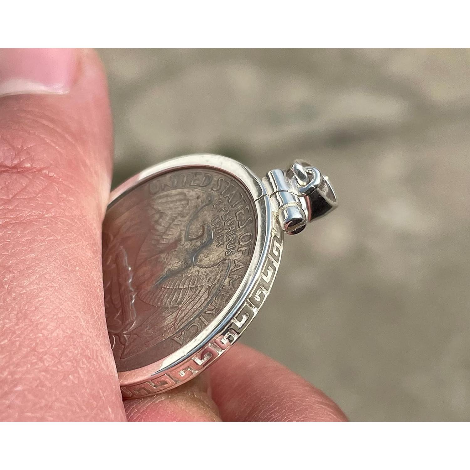 Bisel de Moneda de Plata Esterlina Geruibi 25 Centavos 24.26mm