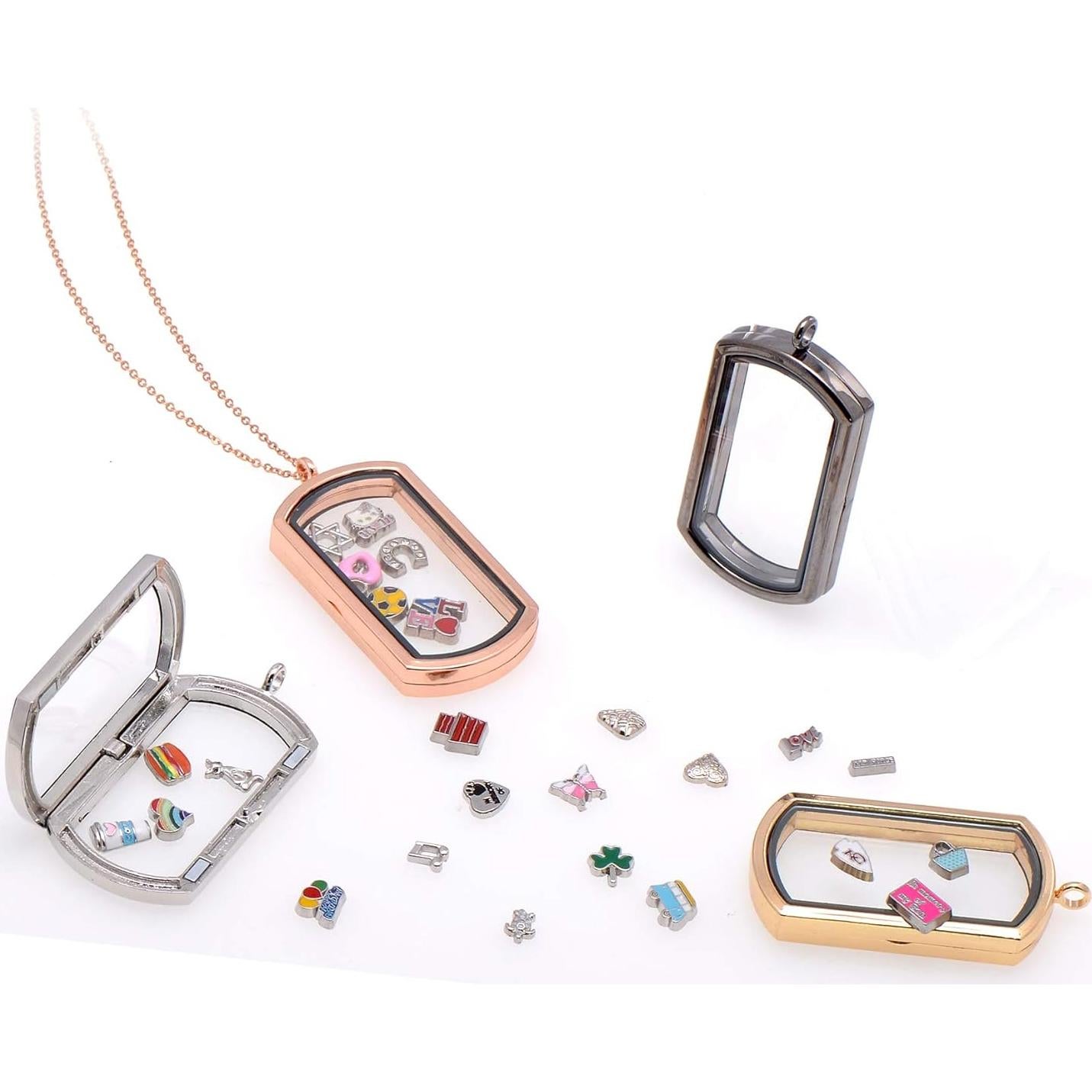 Collar Locket Rectangular Magnético JAYP Negro 43 cm