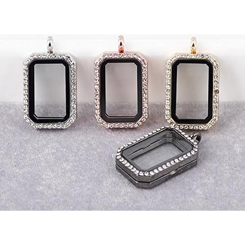 Collar Locket Rectangular DIY Paialco Plateado 33x23mm