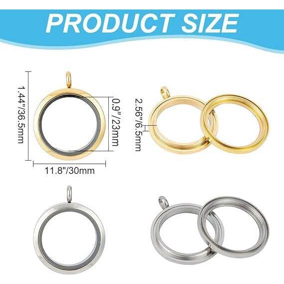 4 Colgantes de Foto de Acero Inoxidable DELORIGIN con Cadena 45cm