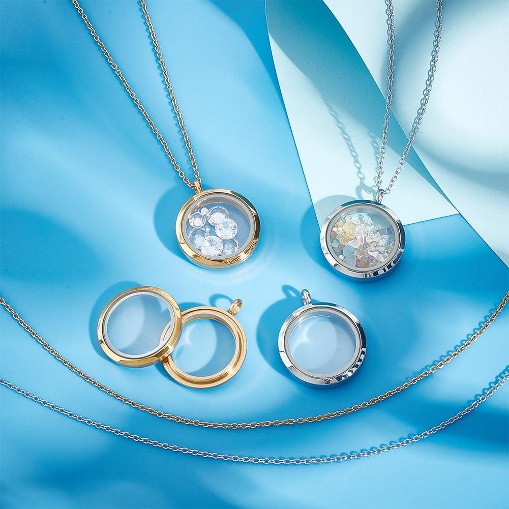 4 Colgantes de Foto de Acero Inoxidable DELORIGIN con Cadena 45cm