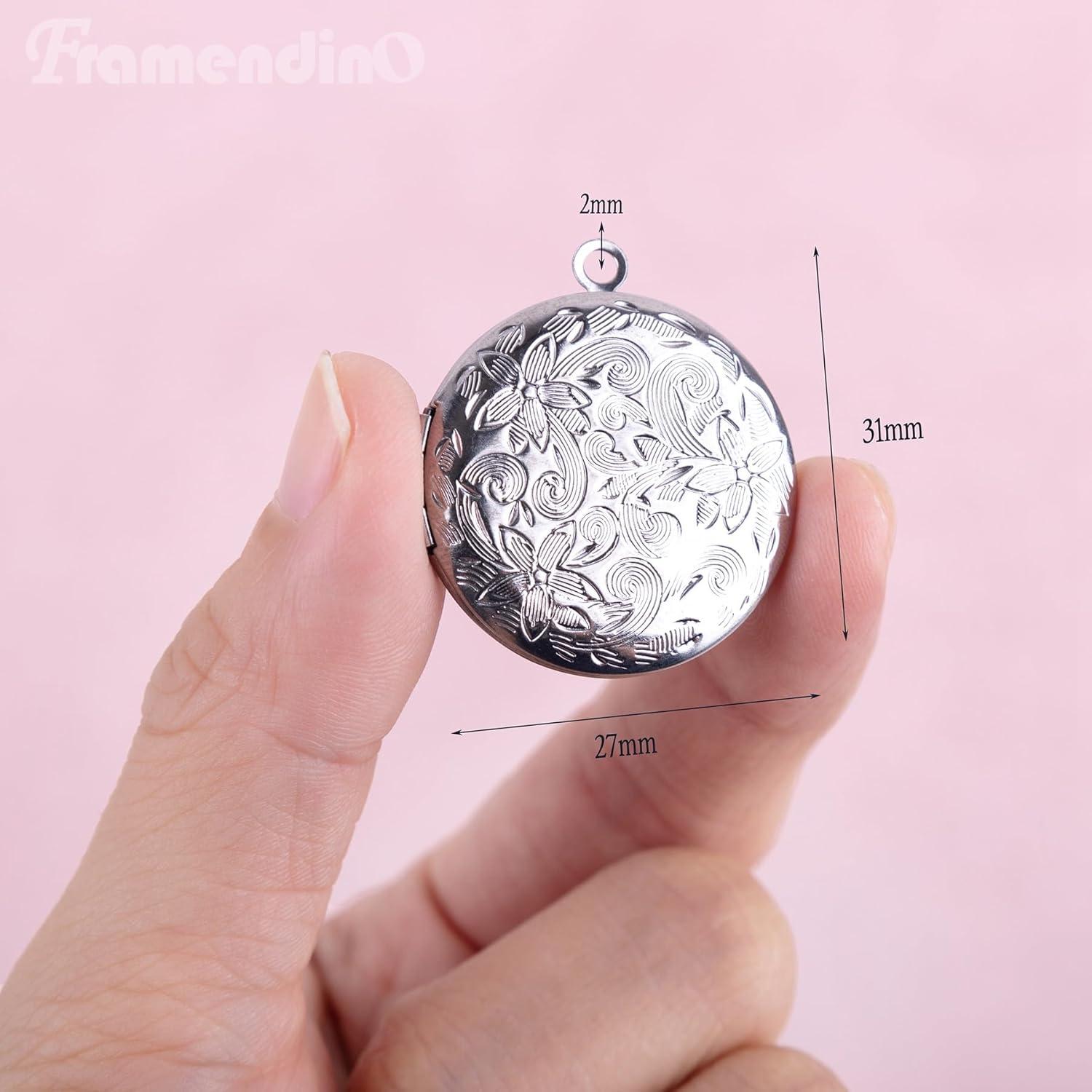 Paquete de 20 Charms de Locket Framendino de Acero Inoxidable
