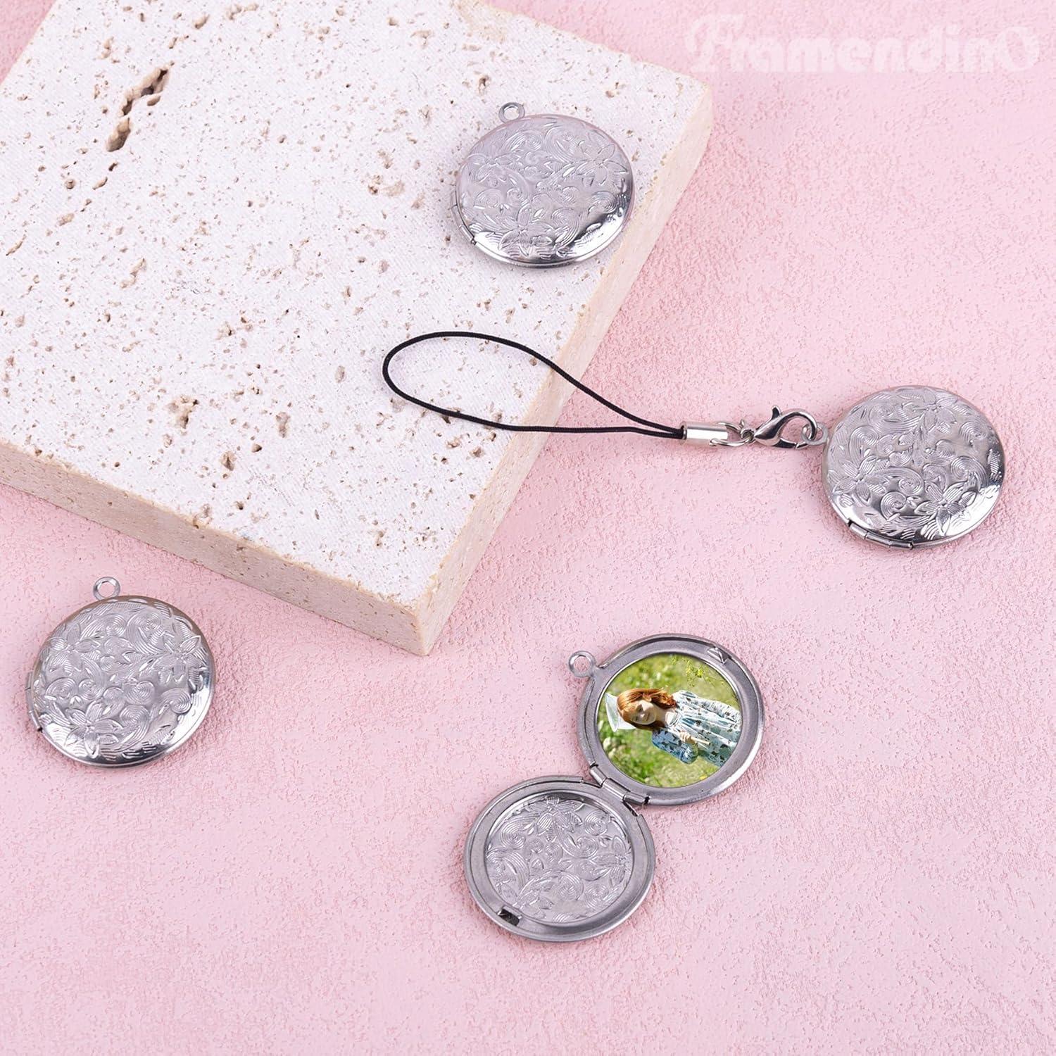 Paquete de 20 Charms de Locket Framendino de Acero Inoxidable