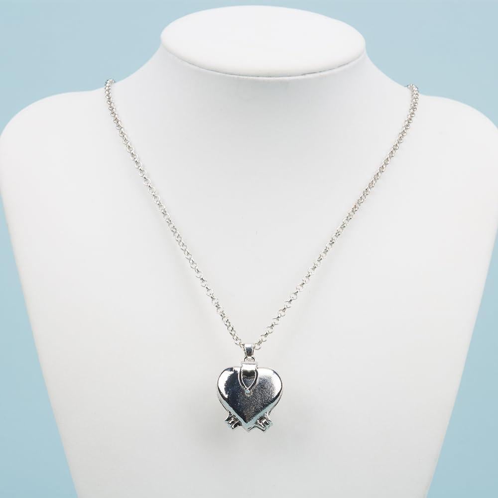 Collar de Corazón con Locket ZORZA - 2 Piezas, Oro y Plata