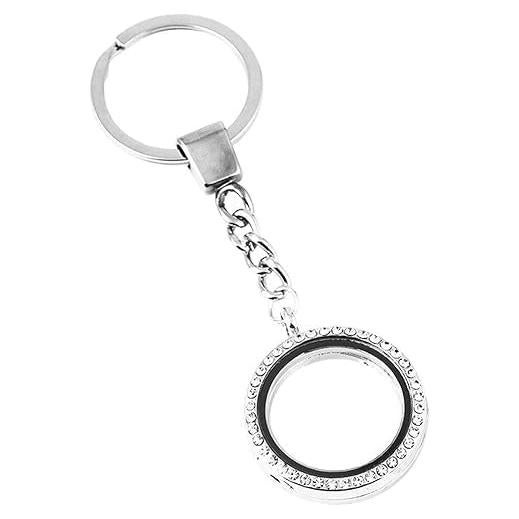 Collar colgante de cristal flotante plateado para mujeres