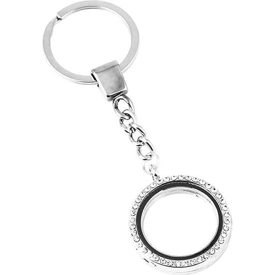 Collar colgante de cristal flotante plateado para mujeres