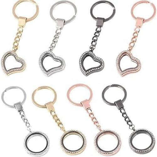 Collar colgante de cristal flotante plateado para mujeres