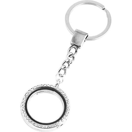 Collar colgante de cristal flotante plateado para mujeres