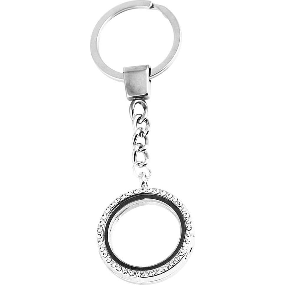 Collar colgante de cristal flotante plateado para mujeres