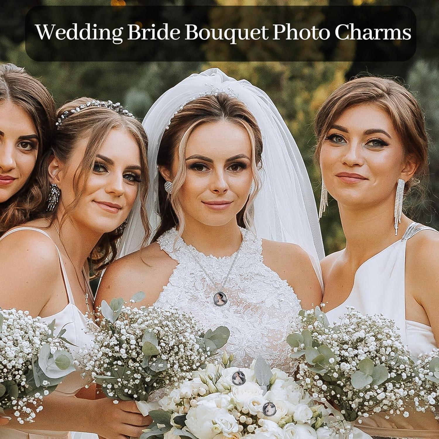 Encantos de Locket de Memoria WANDIC - 4 Piezas Plata