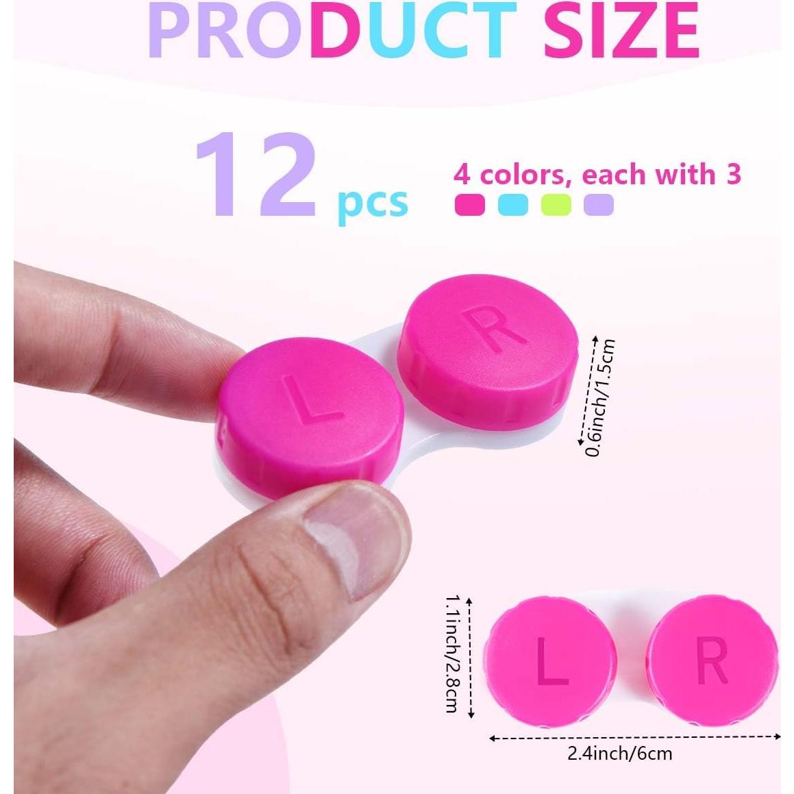 Estuches de Lentes de Contacto Coloridos KISEER - 12 Unidades