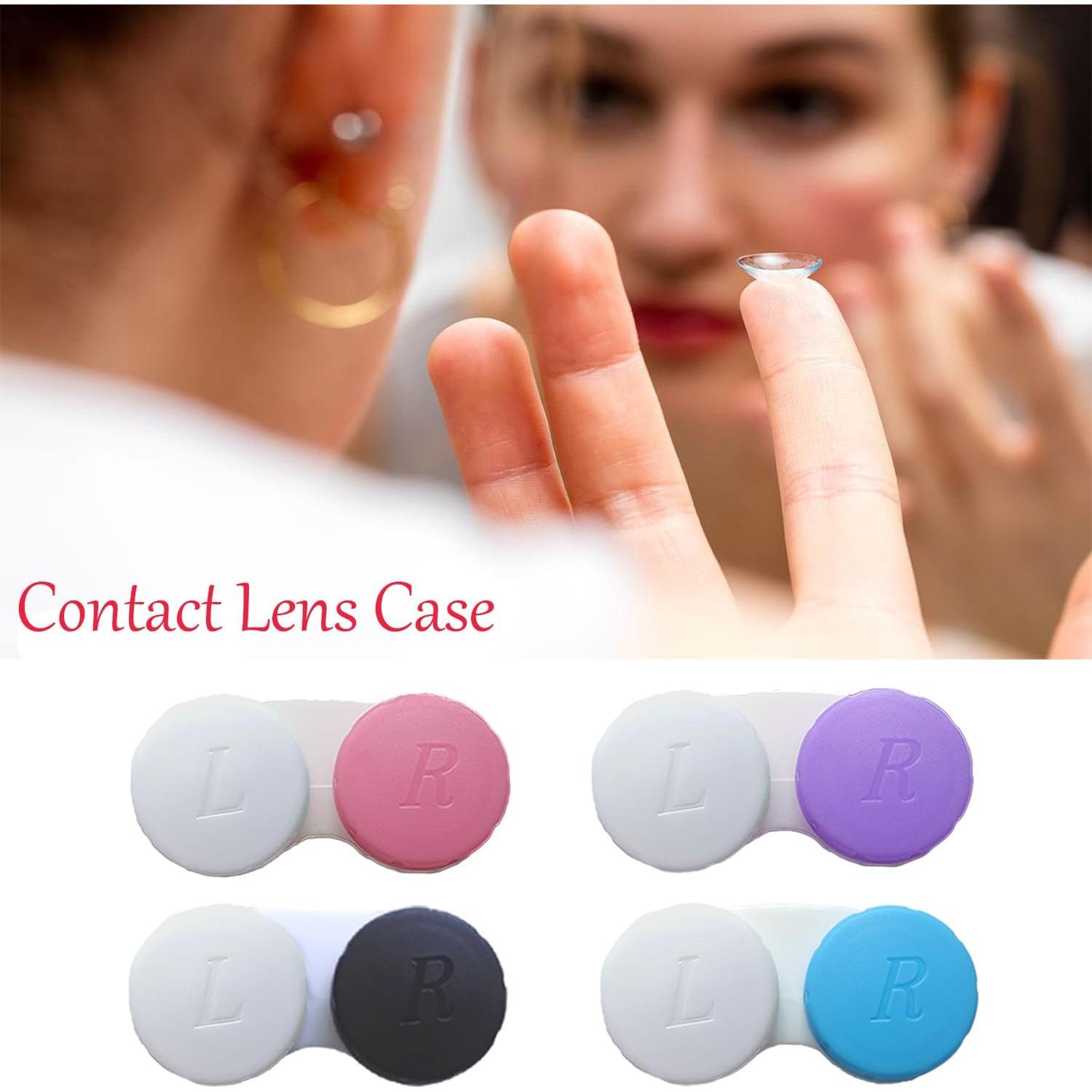 Paquete de 4 estuches para lentes de contacto Smanzu - Colores Mezclados