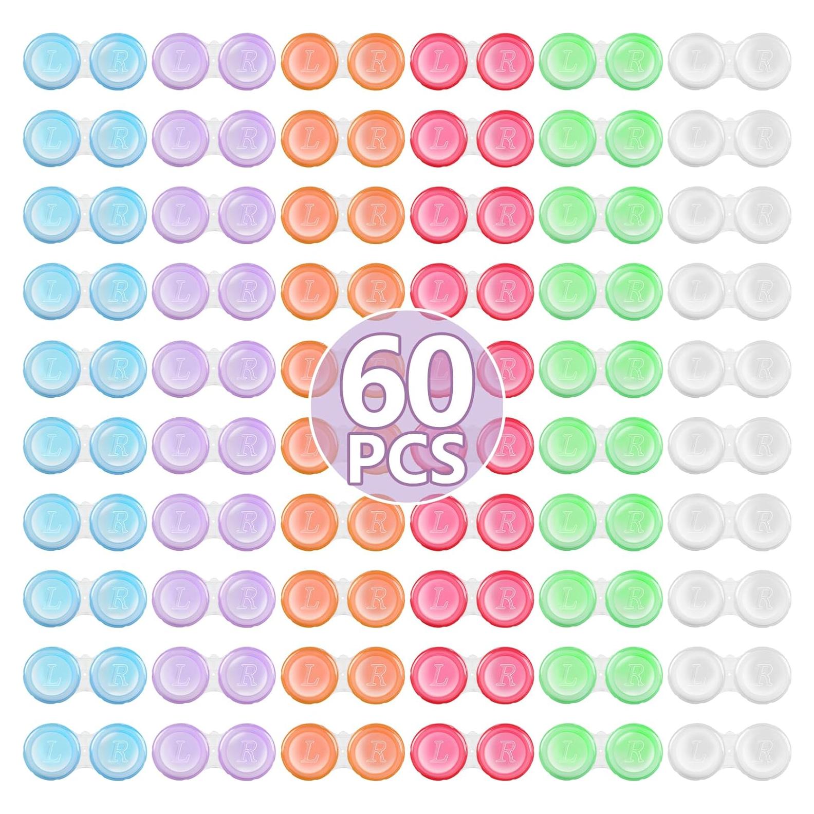 Paquete de 60 estuches para lentes de contacto transparentes