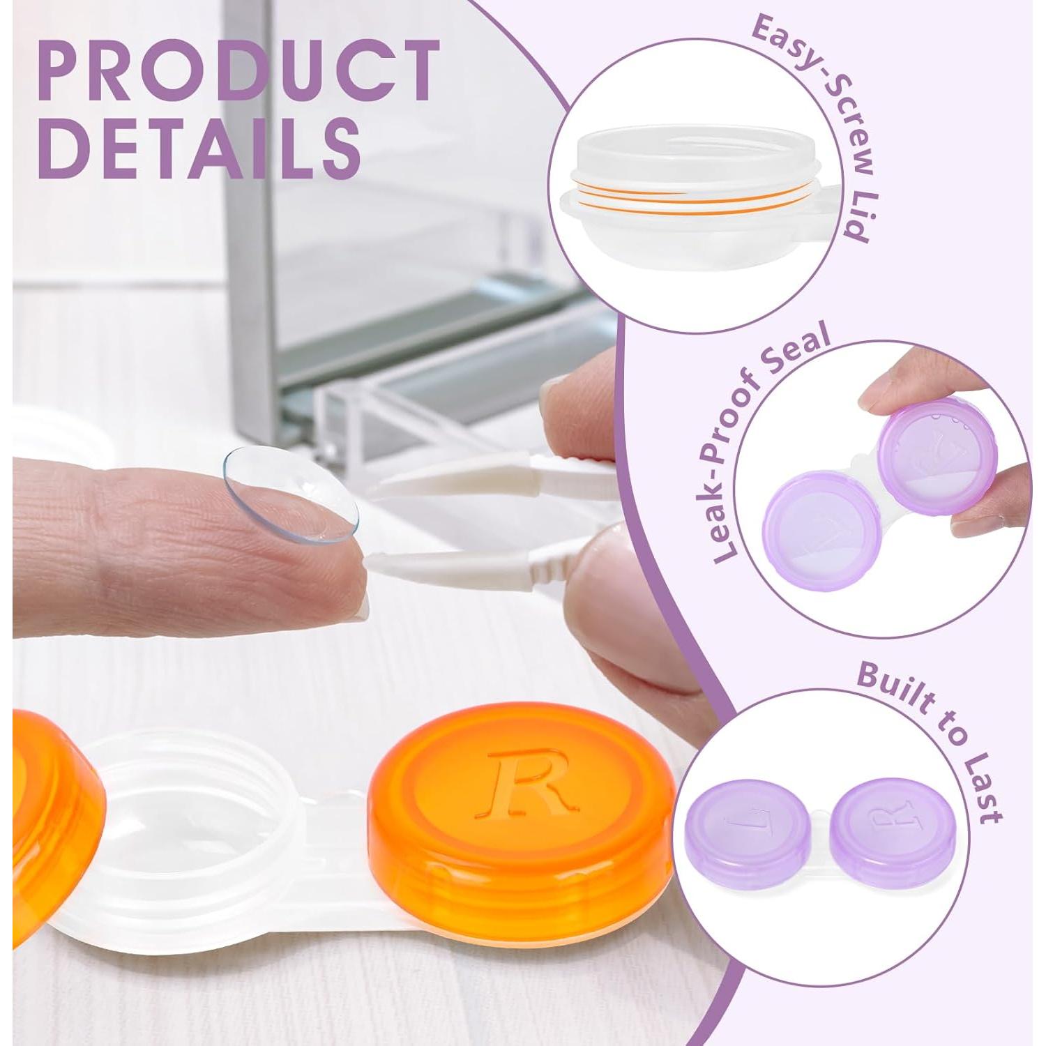 Paquete de 60 estuches para lentes de contacto transparentes