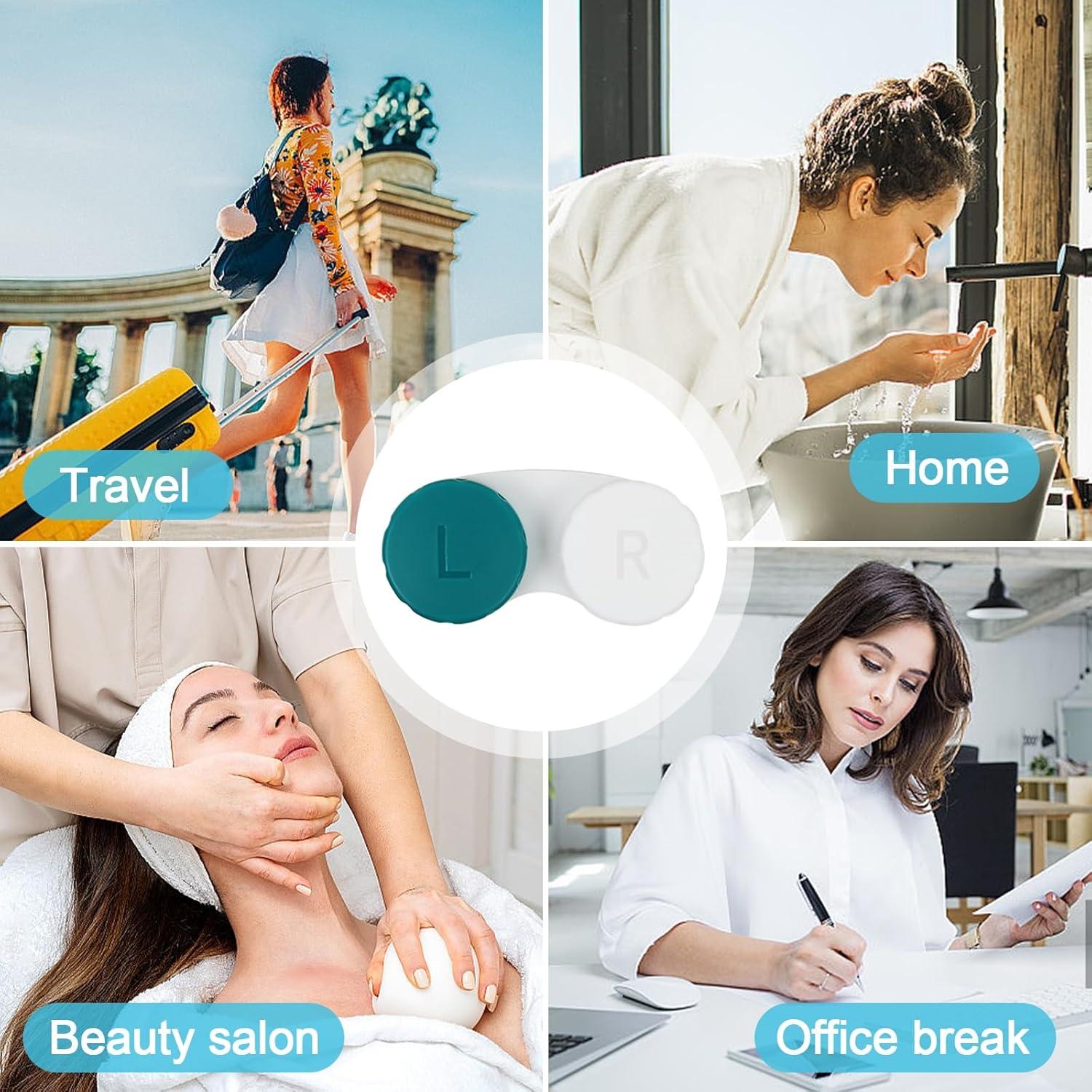 Paquete de 16 cajas para lentes de contacto Aoutrow coloridas