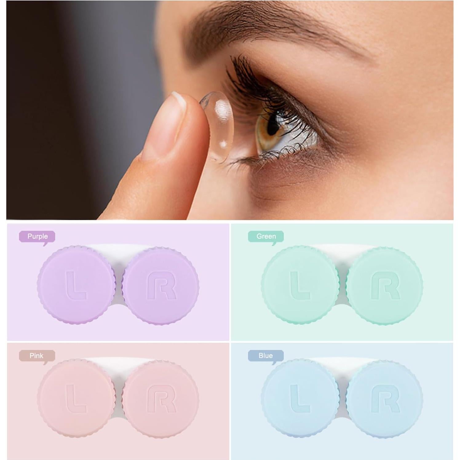 Estuche de Lentes de Contacto Colorido Kmchilj 12 Pcs Mini