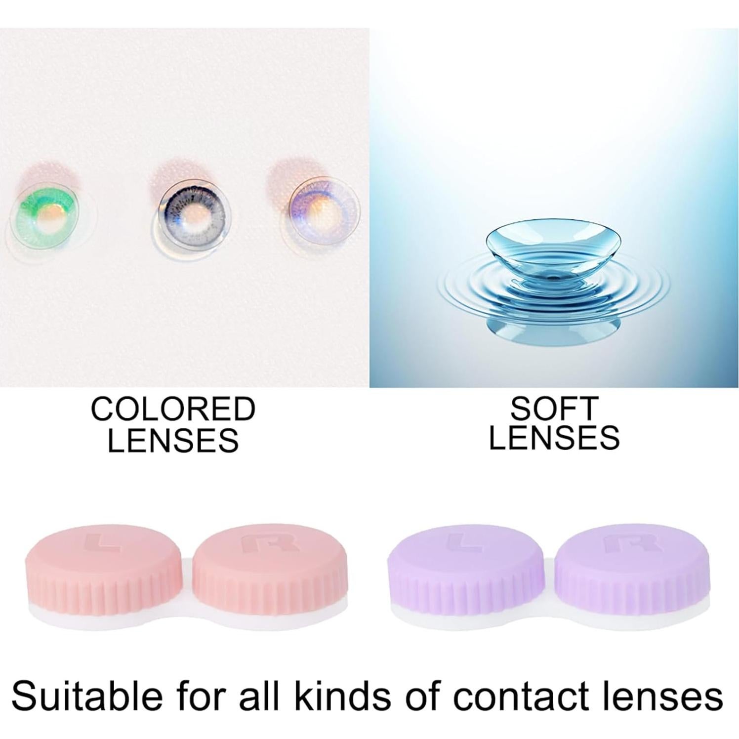 Estuche de Lentes de Contacto Colorido Kmchilj 12 Pcs Mini