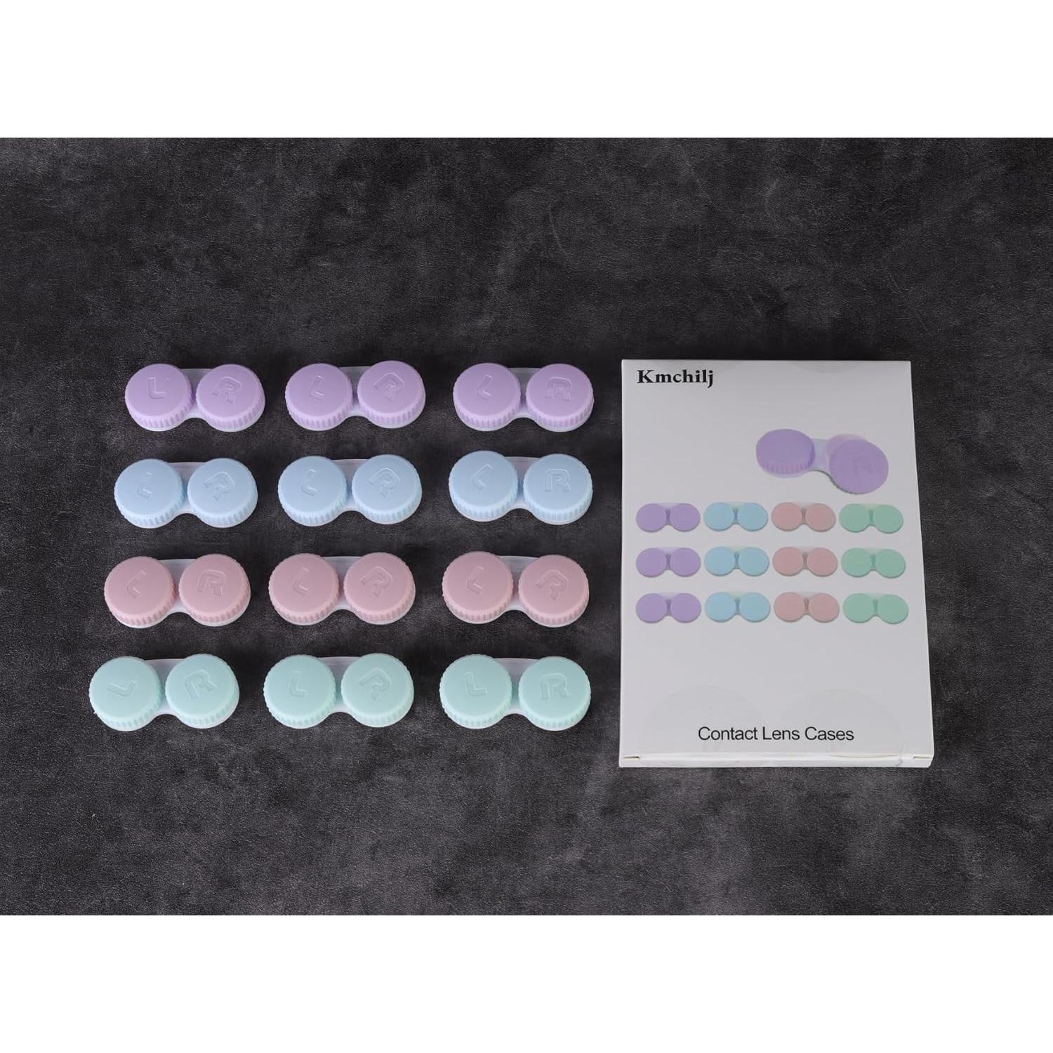 Estuche de Lentes de Contacto Colorido Kmchilj 12 Pcs Mini