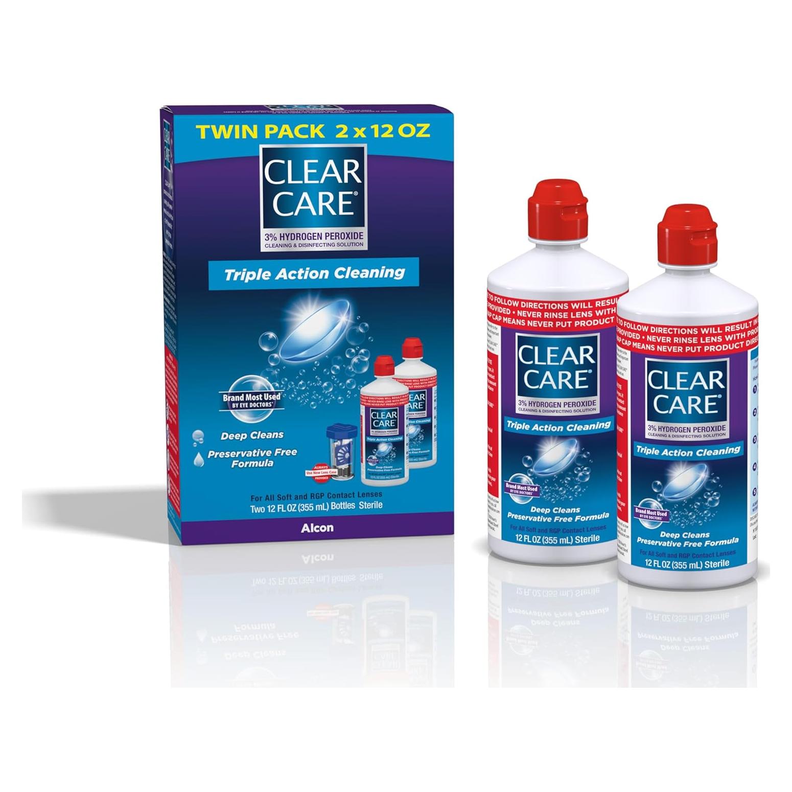 Solución Limpiadora y Desinfectante Clear Care 354 ml Doble