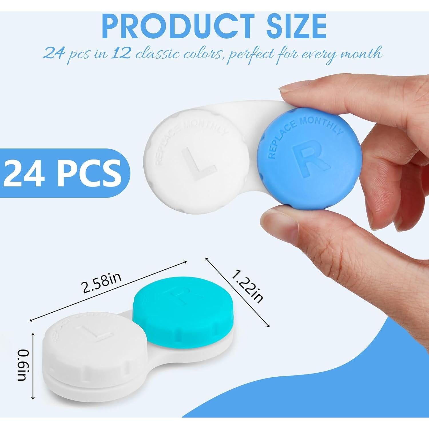 Estuches para Lentes de Contacto Phyyixs - 24 Piezas Coloridos