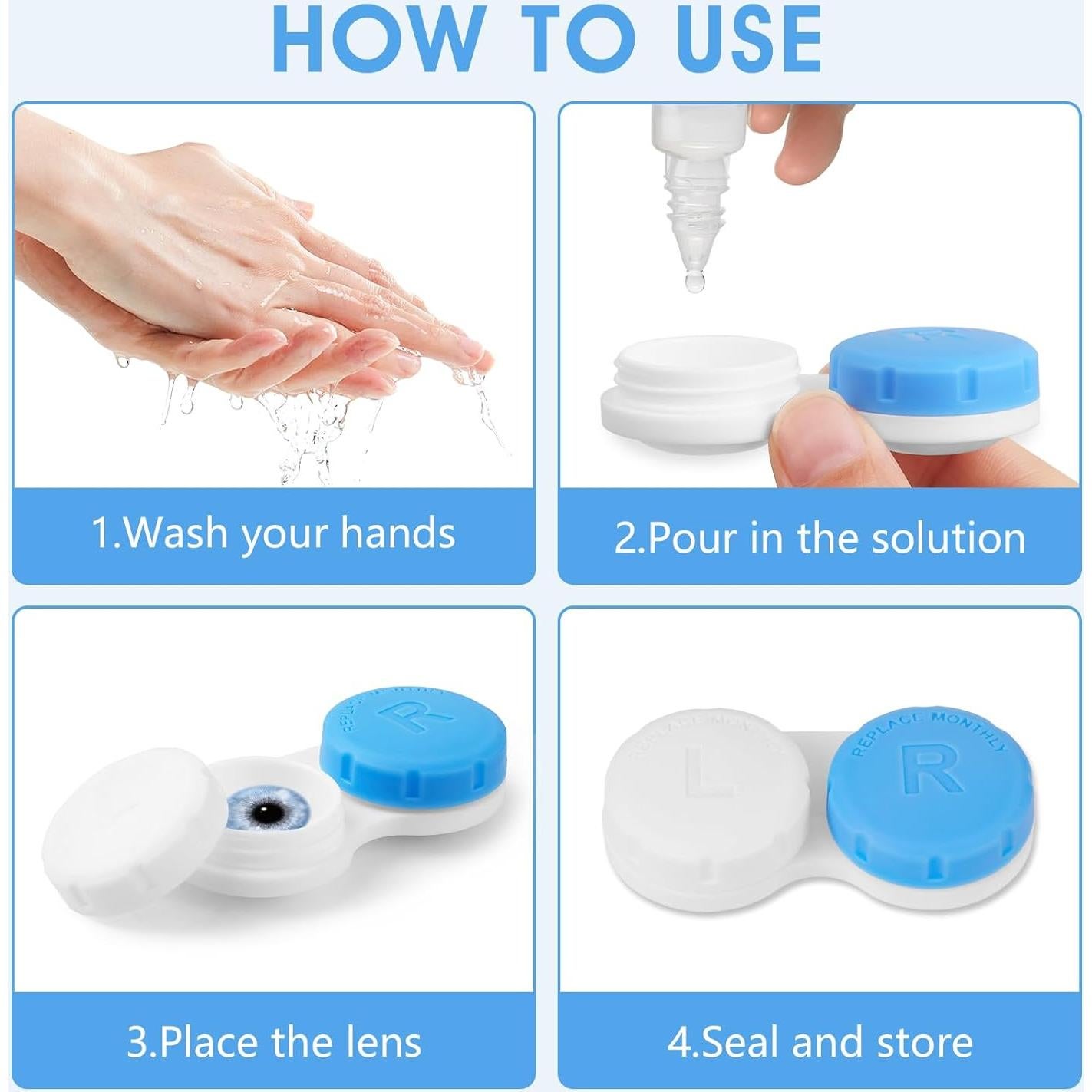 Estuches para Lentes de Contacto Phyyixs - 24 Piezas Coloridos