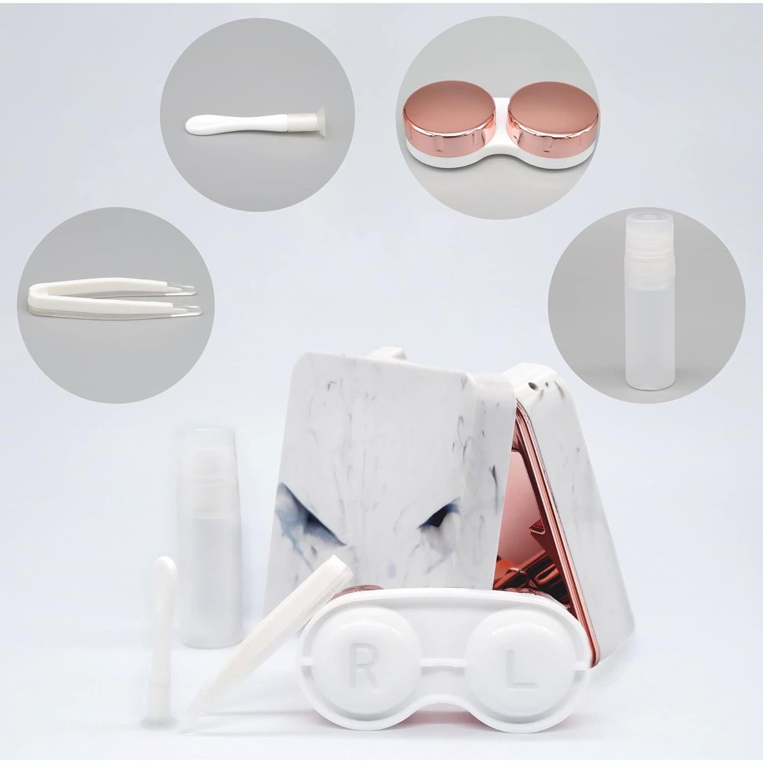 Estuche para Lentes de Contacto DLSYJHMGJFX Oro Rosa Portátil