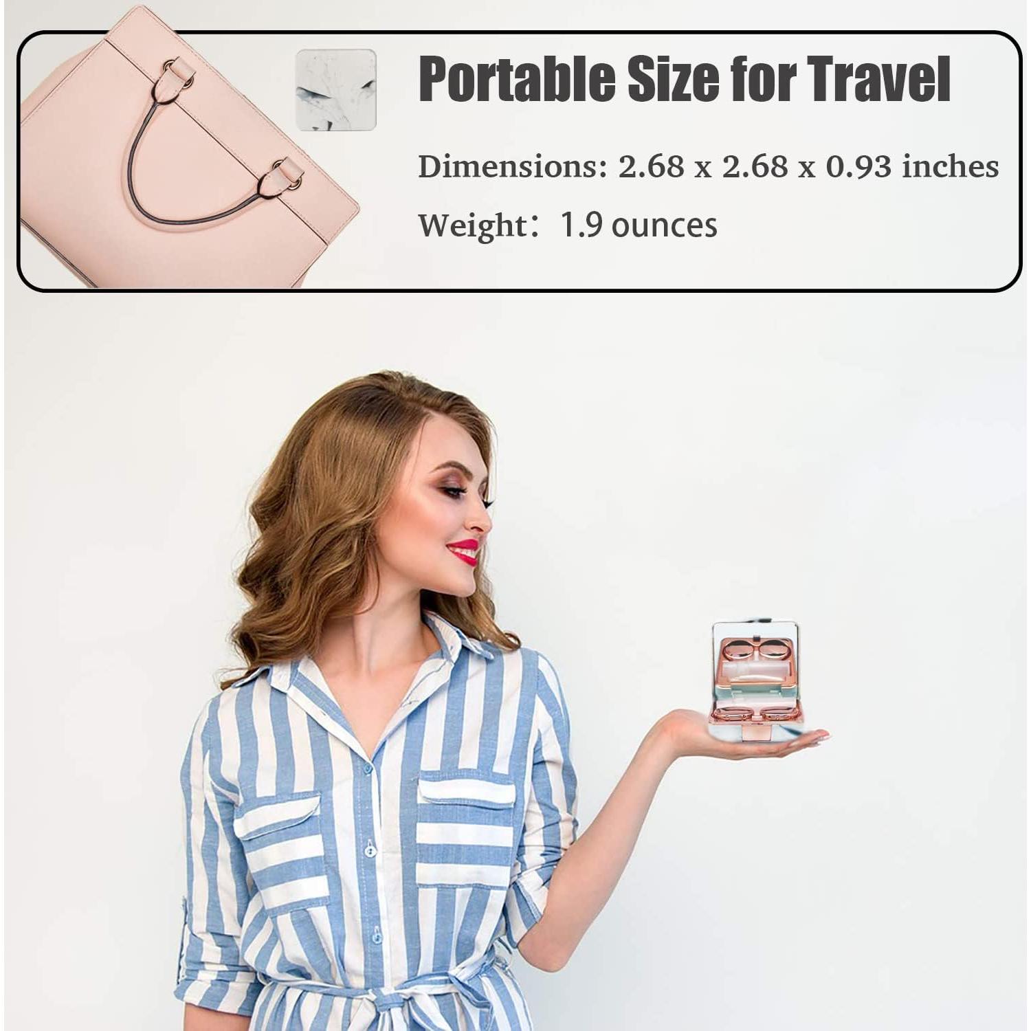 Estuche para Lentes de Contacto DLSYJHMGJFX Oro Rosa Portátil