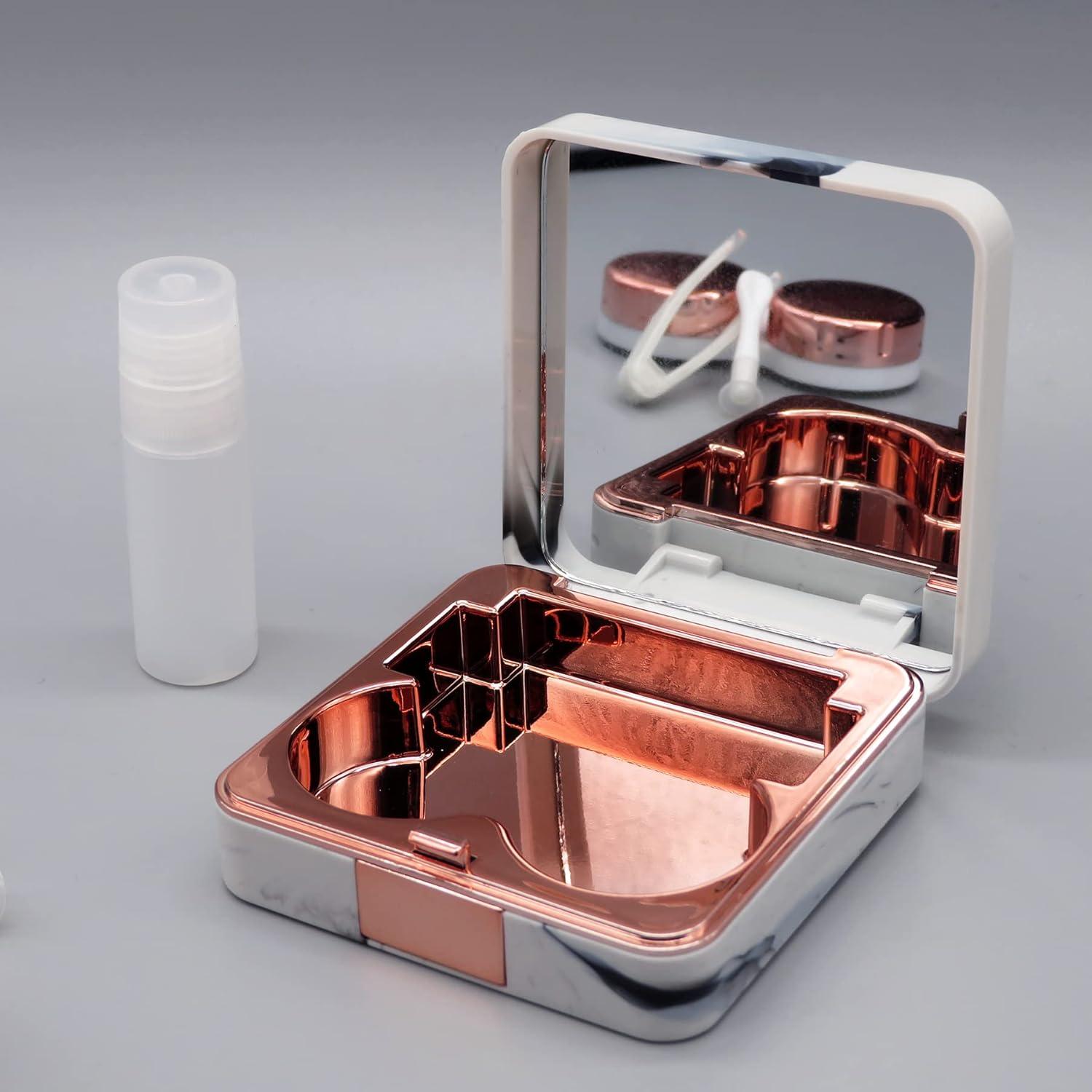 Estuche para Lentes de Contacto DLSYJHMGJFX Oro Rosa Portátil