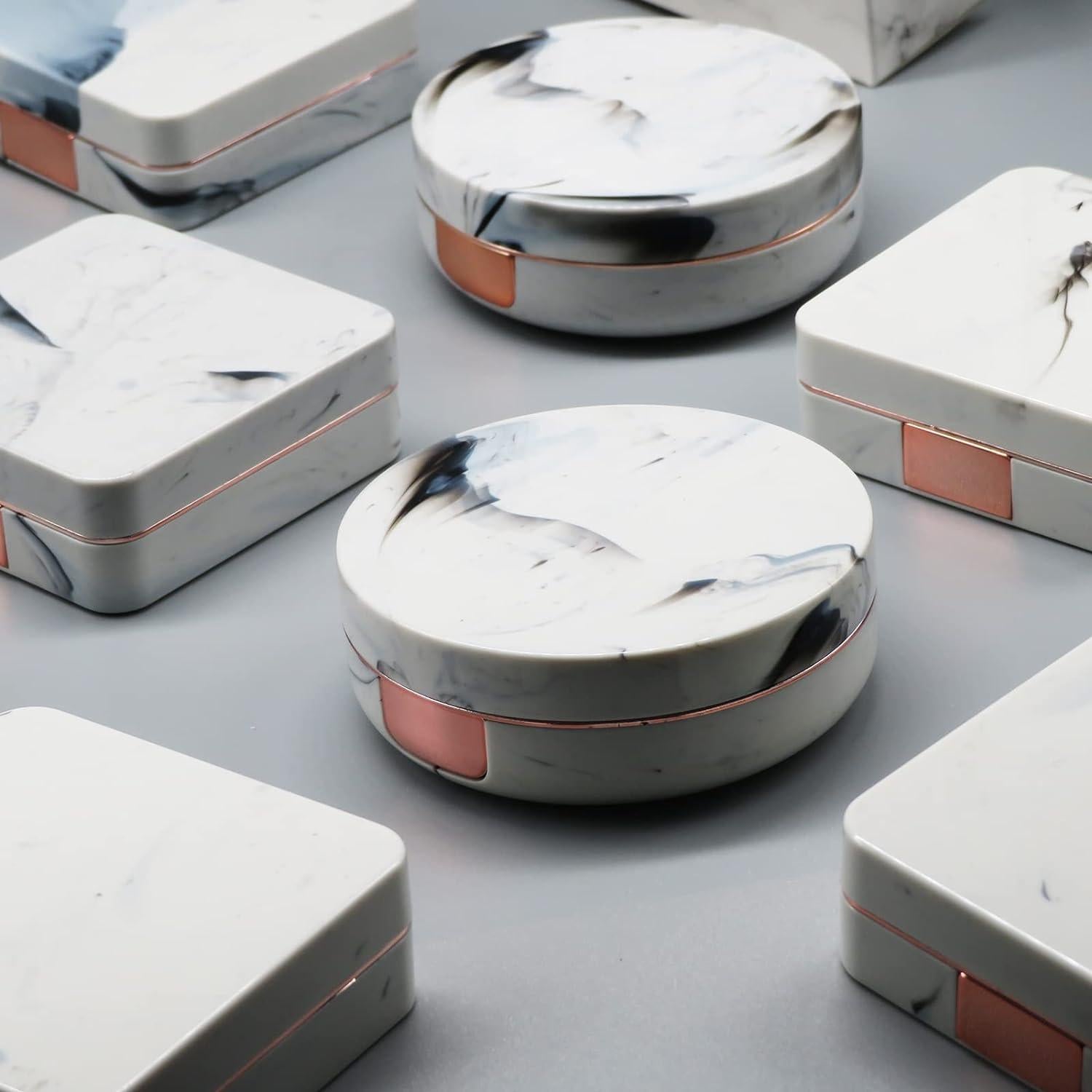 Estuche para Lentes de Contacto DLSYJHMGJFX Oro Rosa Portátil