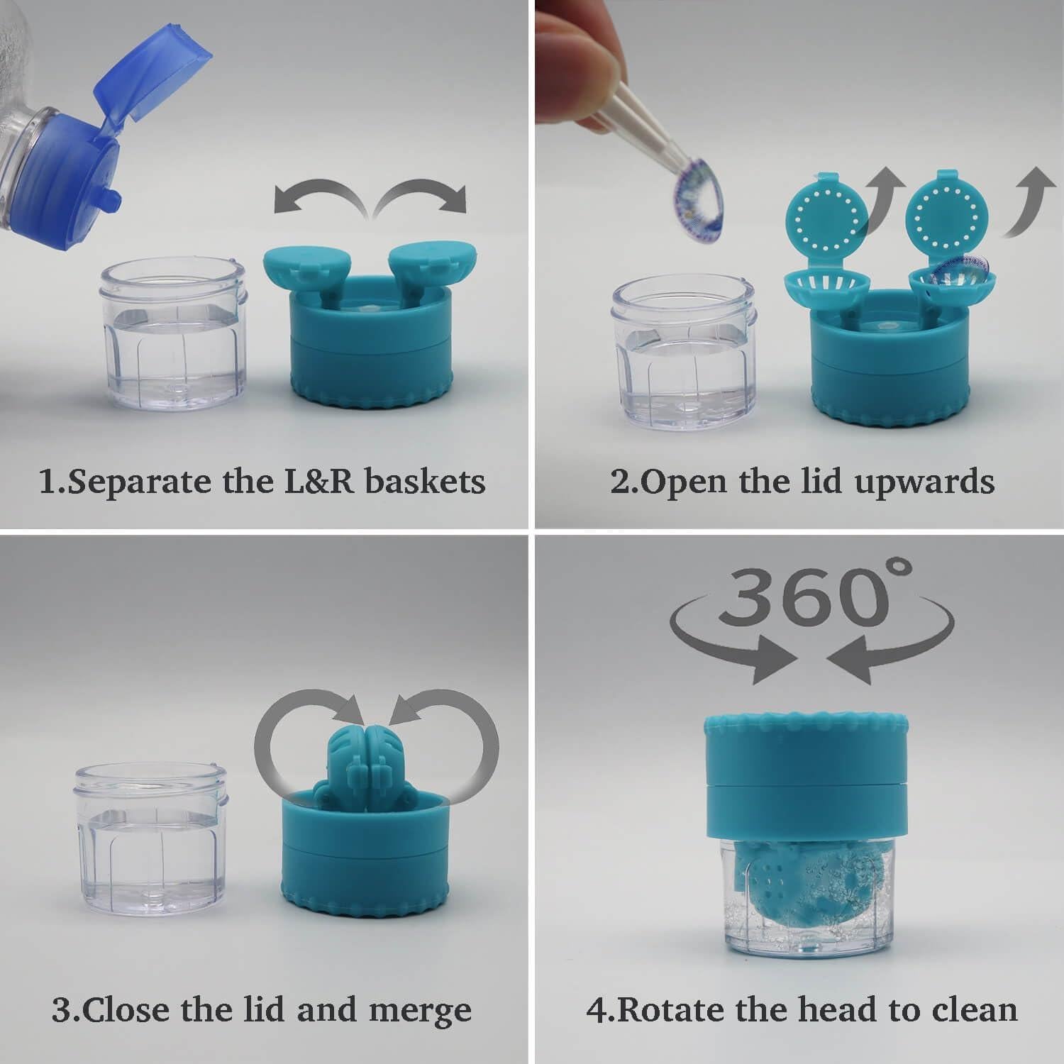 Estuche Lavadora Manual para Lentes de Contacto 2 en 1 - 4 Colores