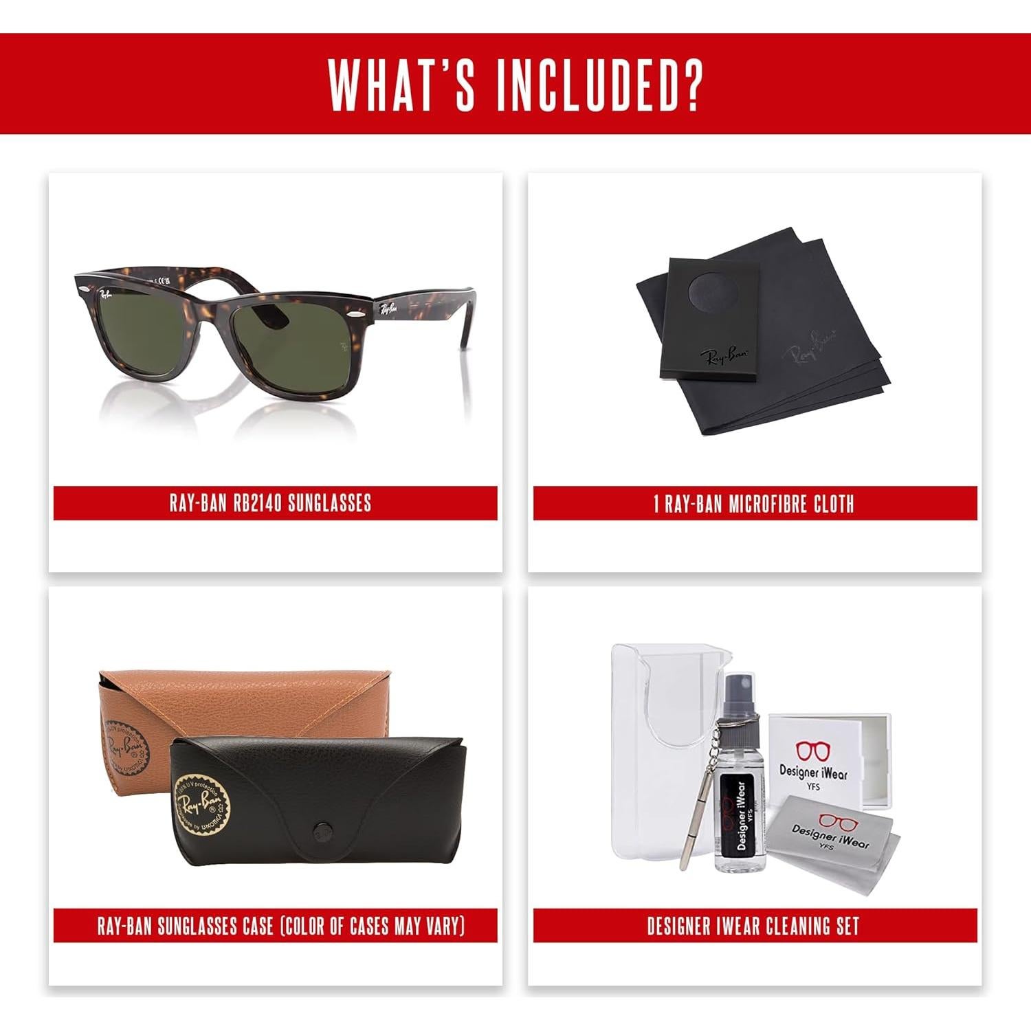 Gafas de sol Ray-Ban RB2140 Wayfarer Unisex + Kit de cuidado