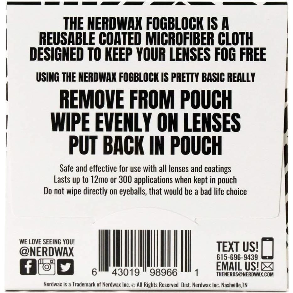 Toallitas Antivaho Nerdwax FogBlock - Paño Reutilizable 17.78cm