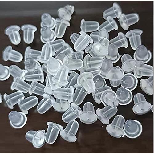 Pendientes de plástico DSOMHZ 100 pares con respaldos de goma