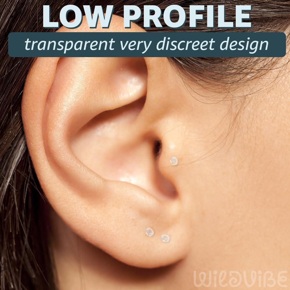 Pendientes Bioflex Transparentes 16g Set 10 Piezas 6-12mm