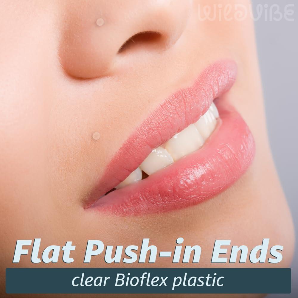 Pendientes Bioflex Transparentes 16g Set 10 Piezas 6-12mm